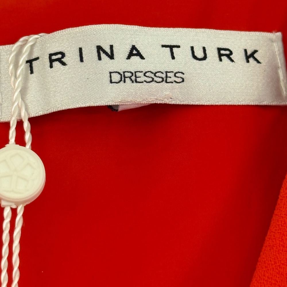 Trina Turk Jumpsuit Womens 10 Orange Wide Leg Empire Waist V-Neck NWT - Picture 3 of 12